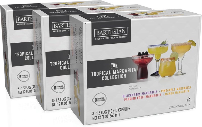 Bartesian 24-Pack Tropical Margarita Mixer Capsules for Cocktail Machine - Image 1